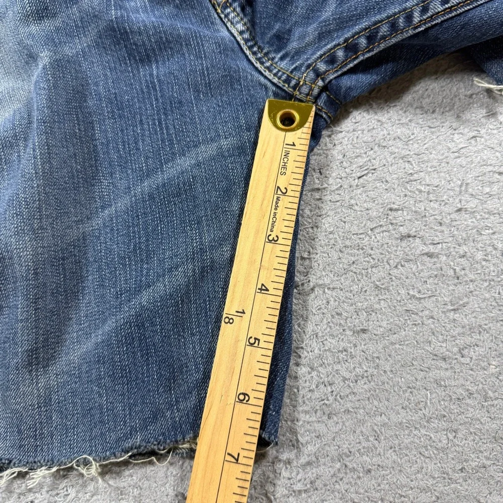 Levi's Mens 501 Cut Off Denim Shorts W34 Blue Medium Wash Raw Hem Cotton